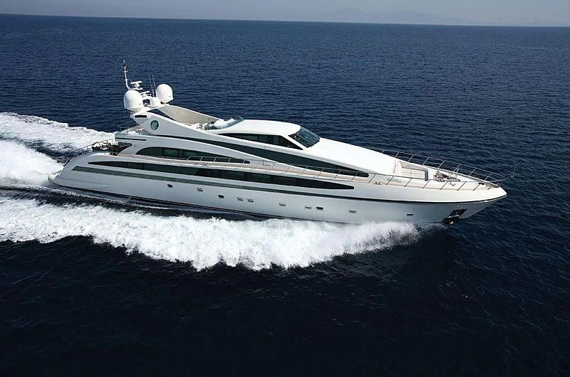 a white yacht on the water aboard ALFA XII Yacht for Sale