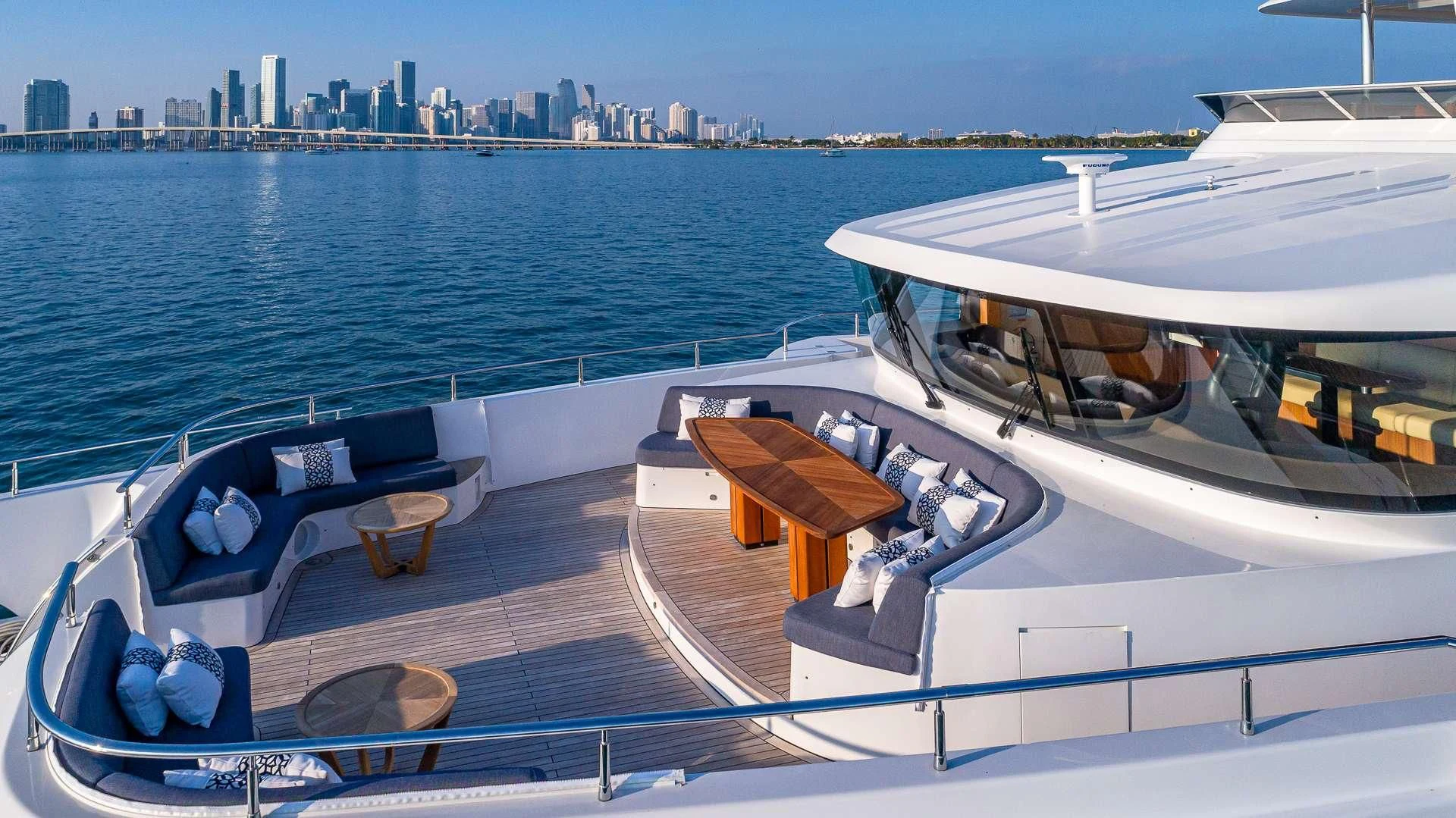 a boat on the water aboard RISING DAWN Yacht for Sale