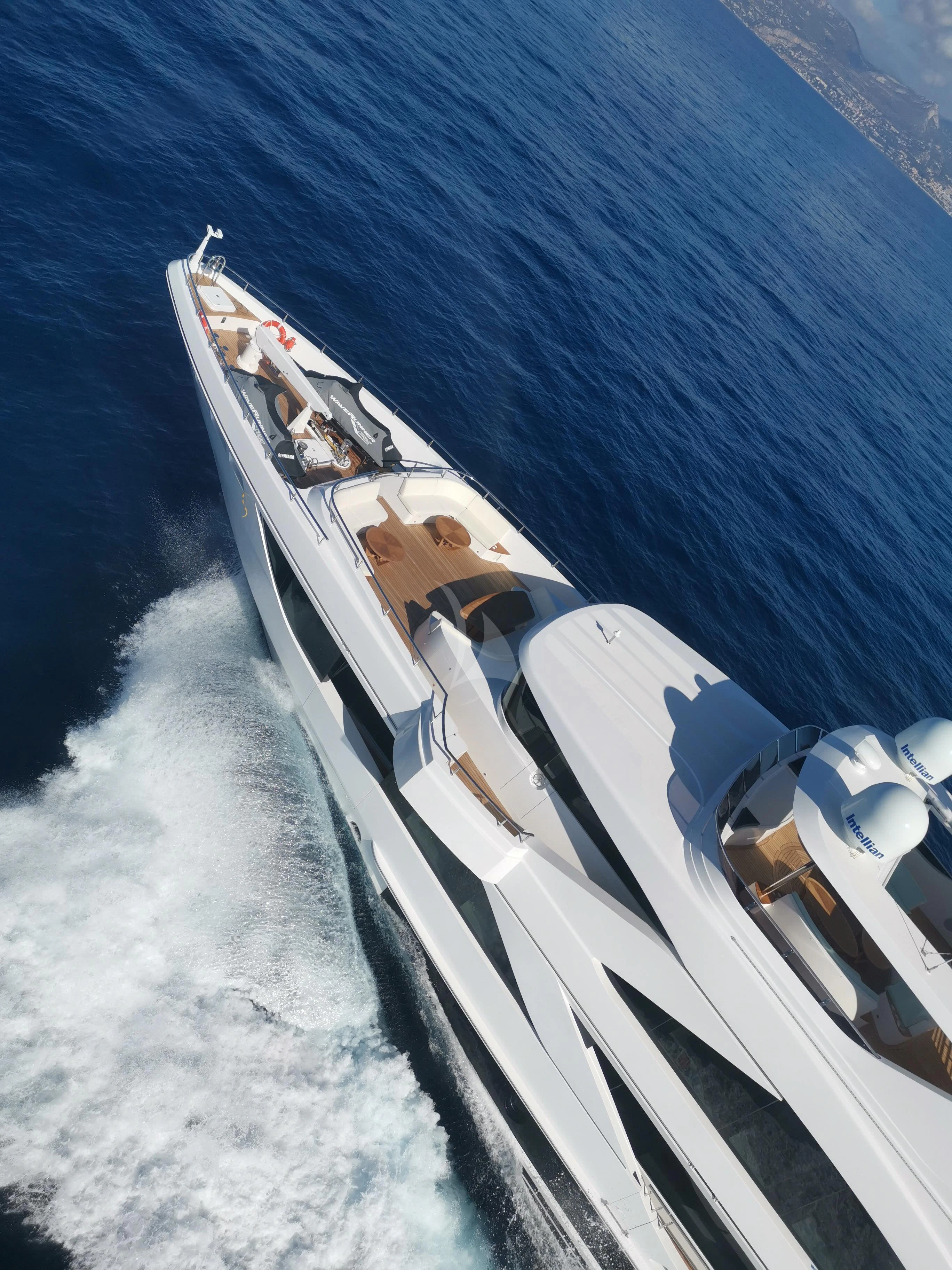 a boat on the water aboard RISING DAWN Yacht for Sale
