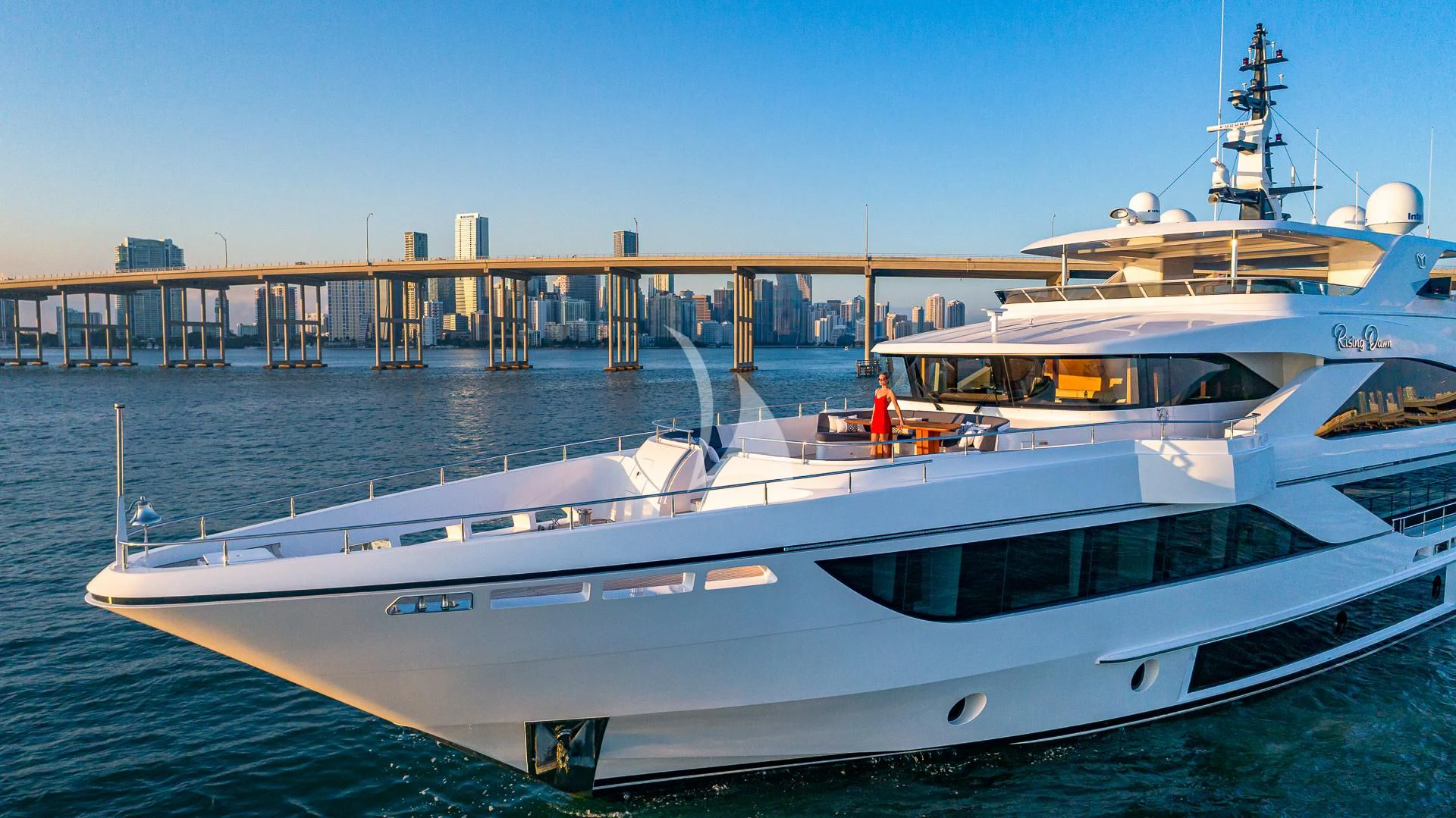 a couple of large white boats aboard RISING DAWN Yacht for Sale