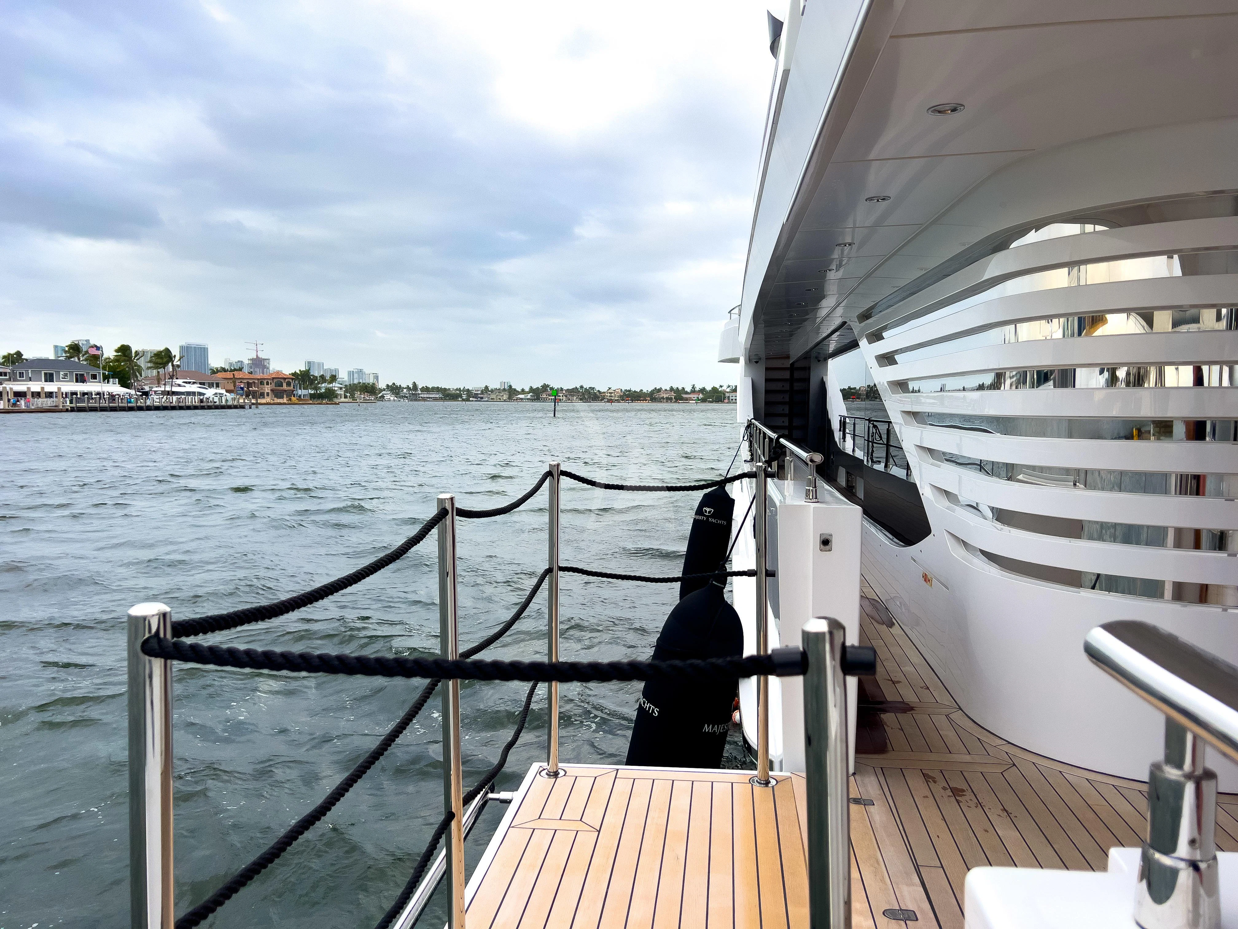 a boat on the water aboard RISING DAWN Yacht for Sale