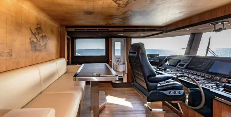 inside of a vehicle aboard RISING DAWN Yacht for Sale