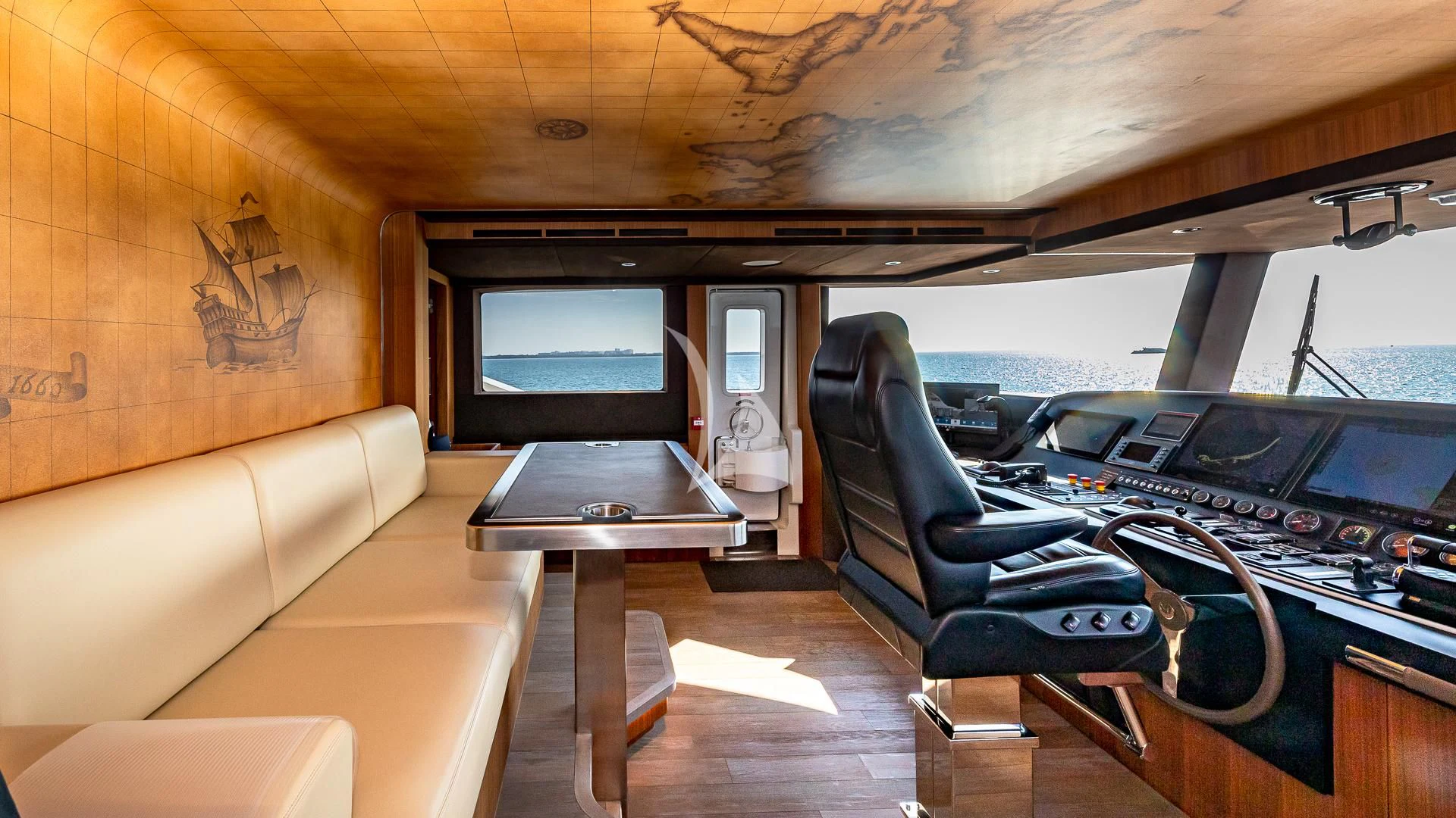inside of a boat aboard RISING DAWN Yacht for Sale