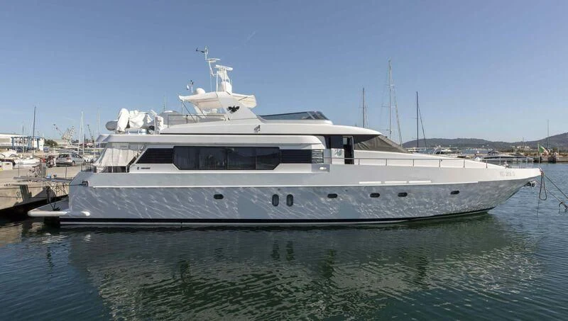 a boat in the water aboard VISOTTA Yacht for Sale