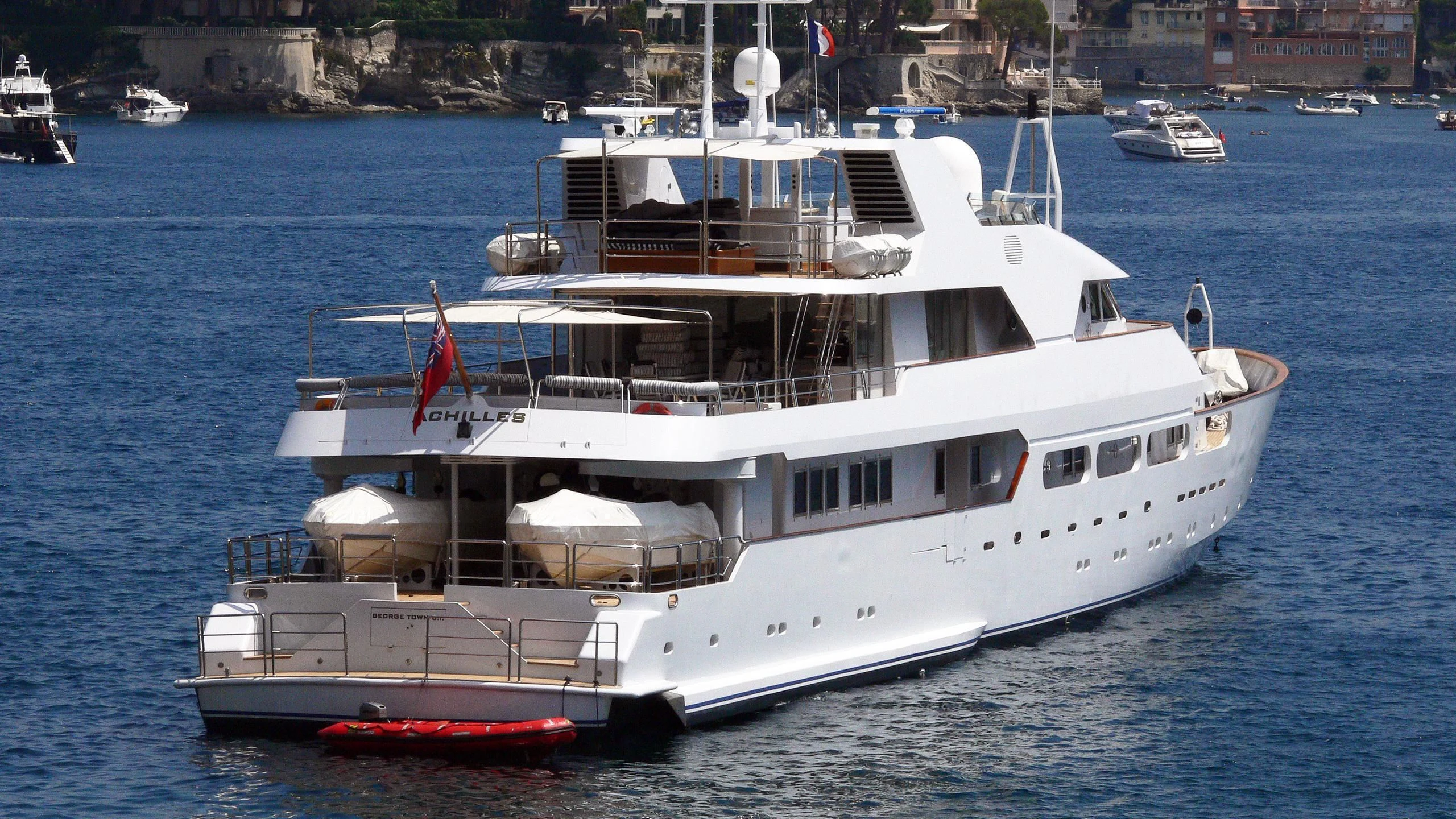 a boat in the water aboard ACHILLES Yacht for Sale