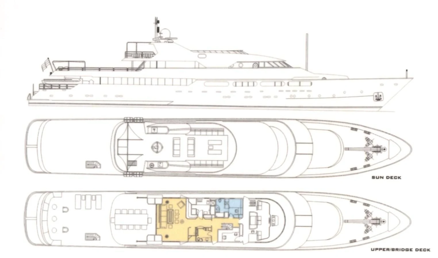 diagram, engineering drawing aboard ACHILLES Yacht for Sale