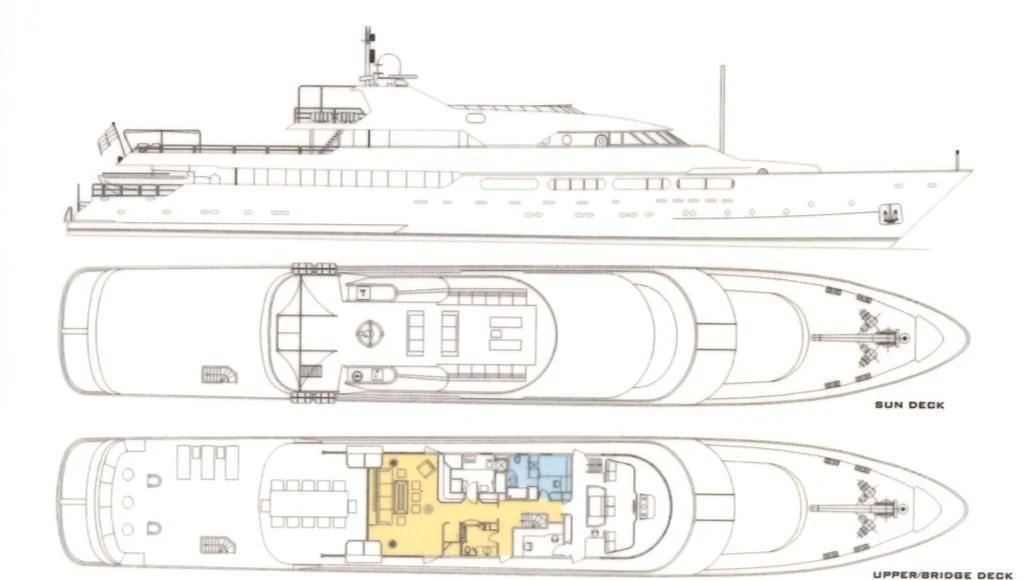 diagram, engineering drawing aboard ACHILLES Yacht for Sale