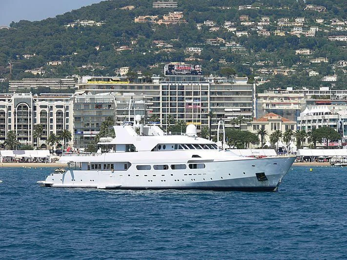 a boat in the water aboard ACHILLES Yacht for Sale