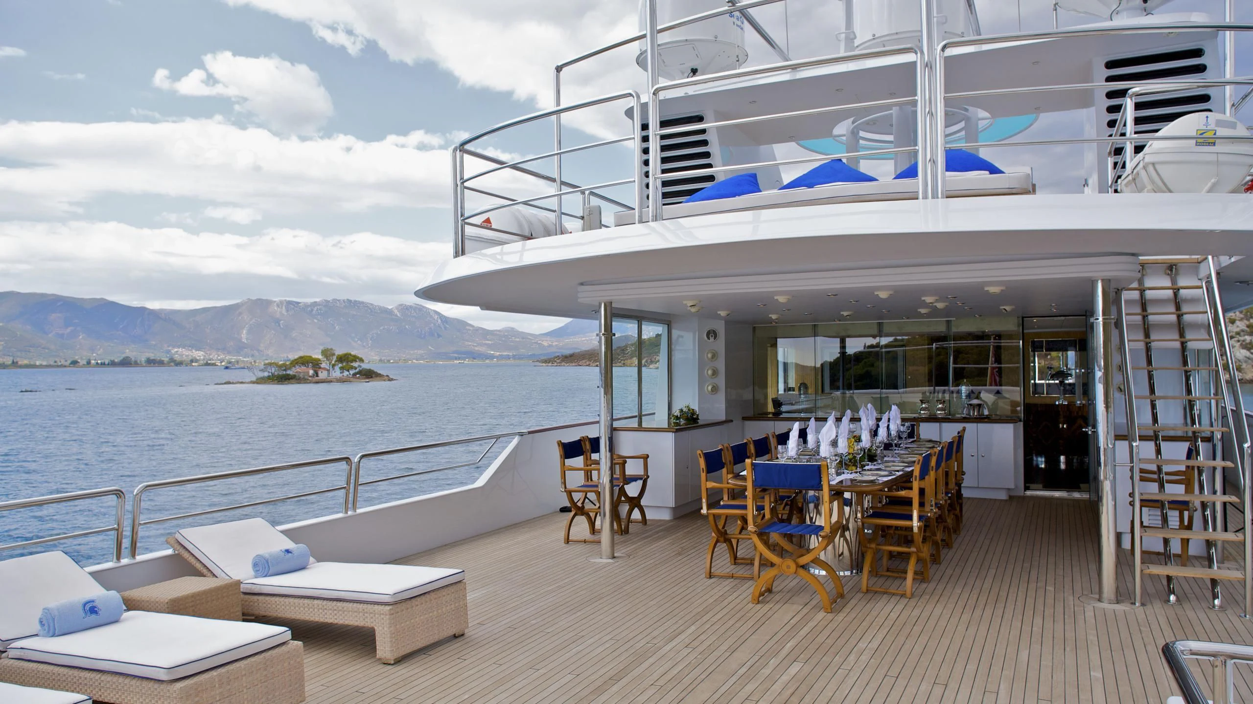 a boat on a body of water aboard ACHILLES Yacht for Sale
