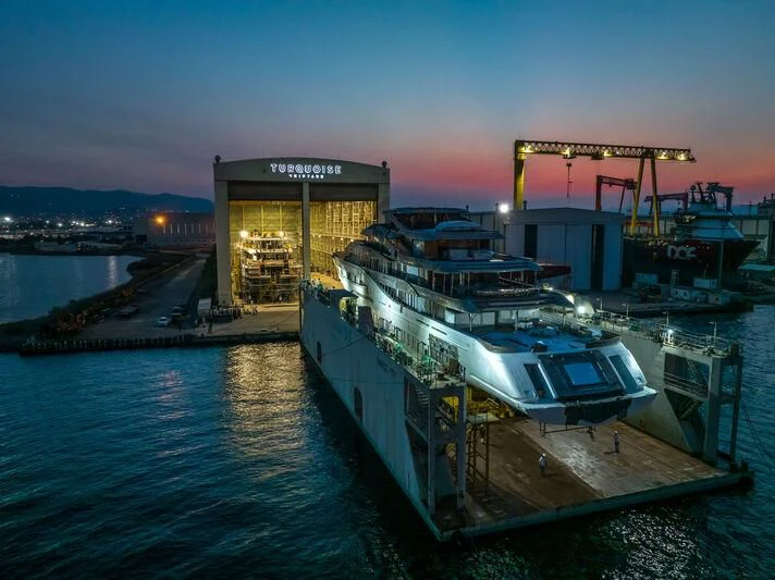 a boat docked at a pier aboard ANGELIQUE Yacht for Sale