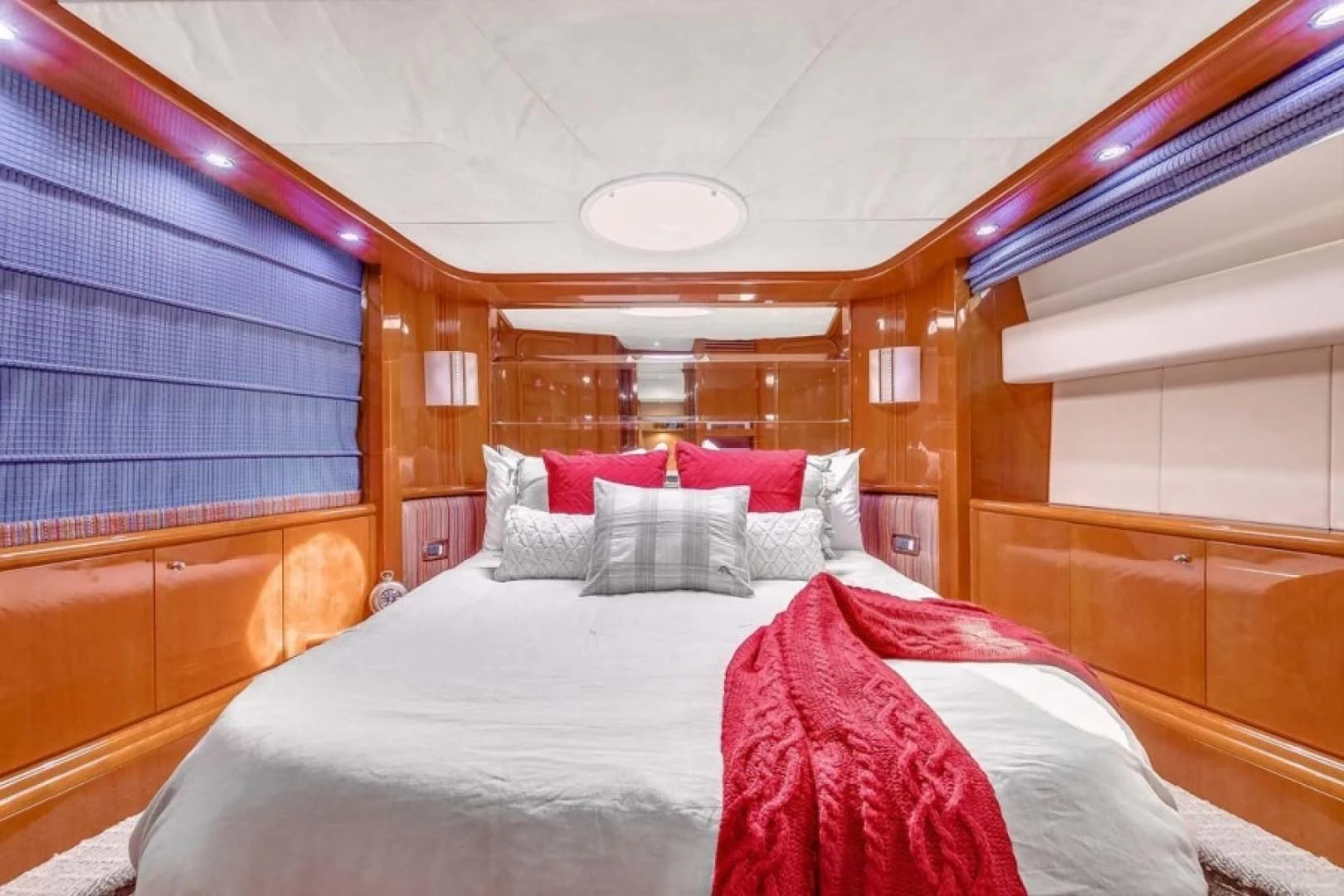 a room with two beds aboard THE CURE Yacht for Sale