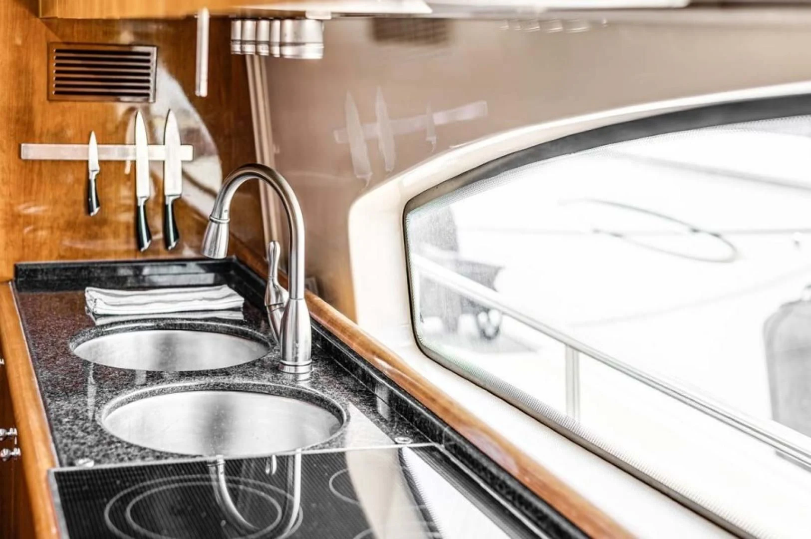 a sink with a faucet aboard THE CURE Yacht for Sale