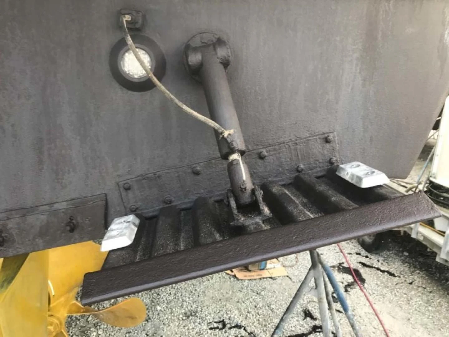 a machine with a large pipe aboard THE CURE Yacht for Sale