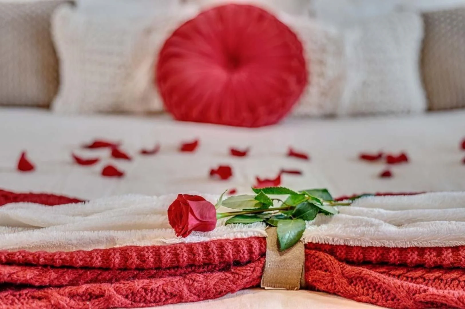 a pink towel on a bed aboard THE CURE Yacht for Sale