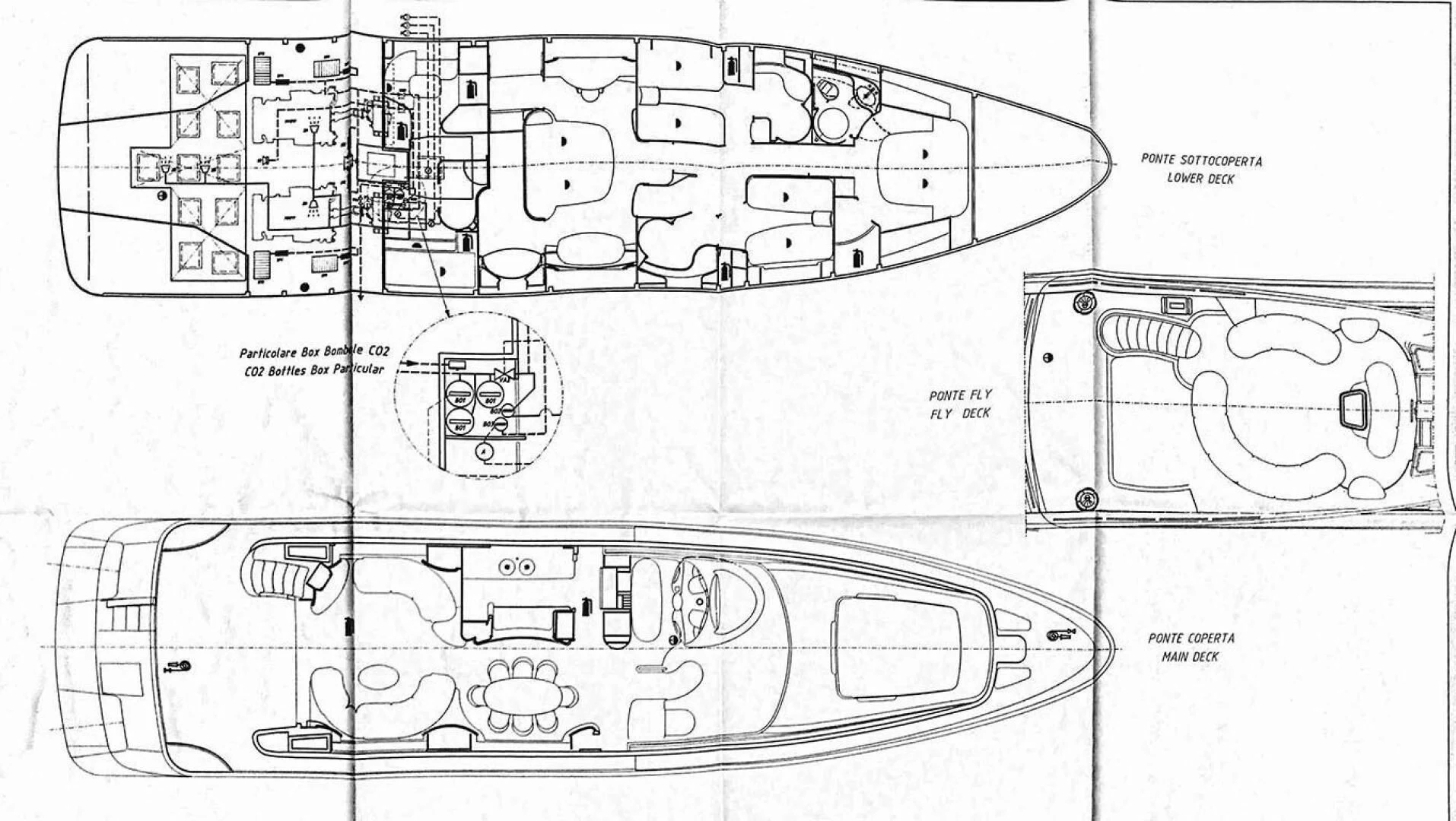 diagram, engineering drawing aboard THE CURE Yacht for Sale