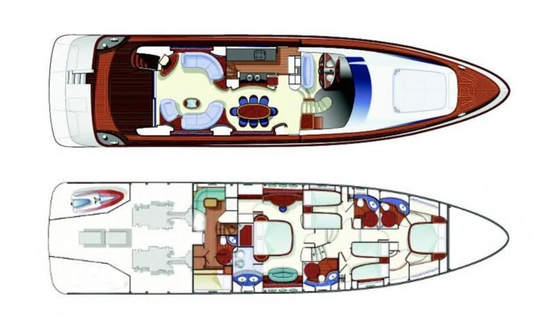 diagram aboard THE CURE Yacht for Sale
