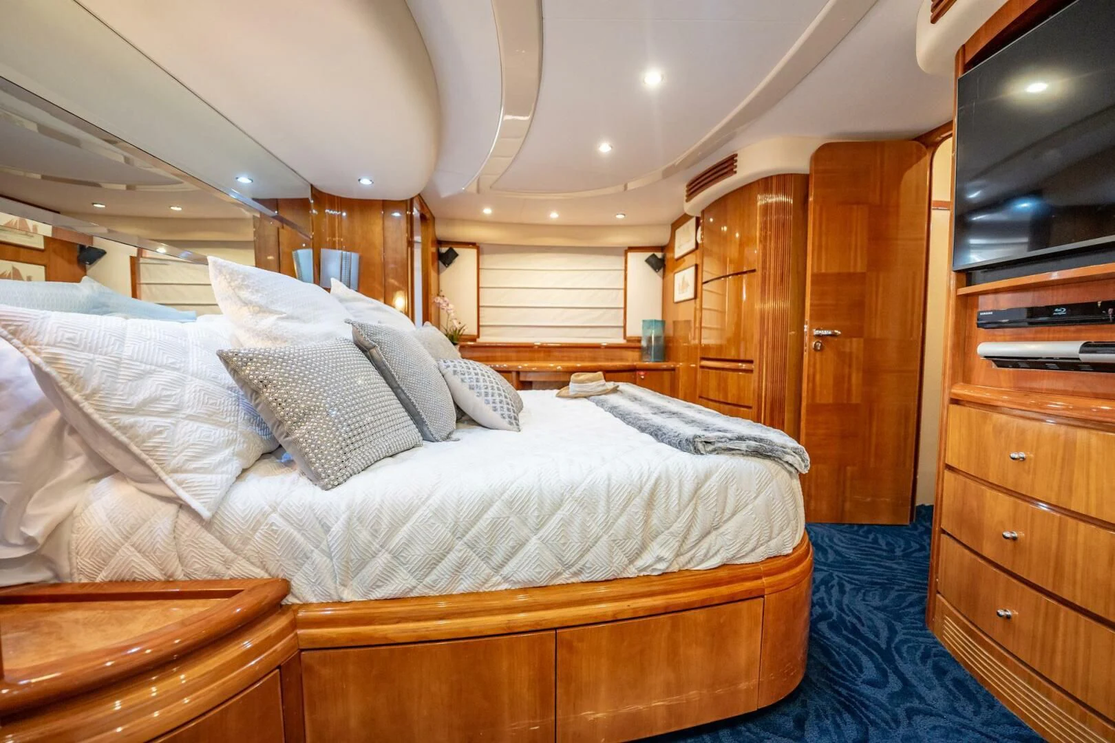 a bed in a cabin aboard THE CURE Yacht for Sale