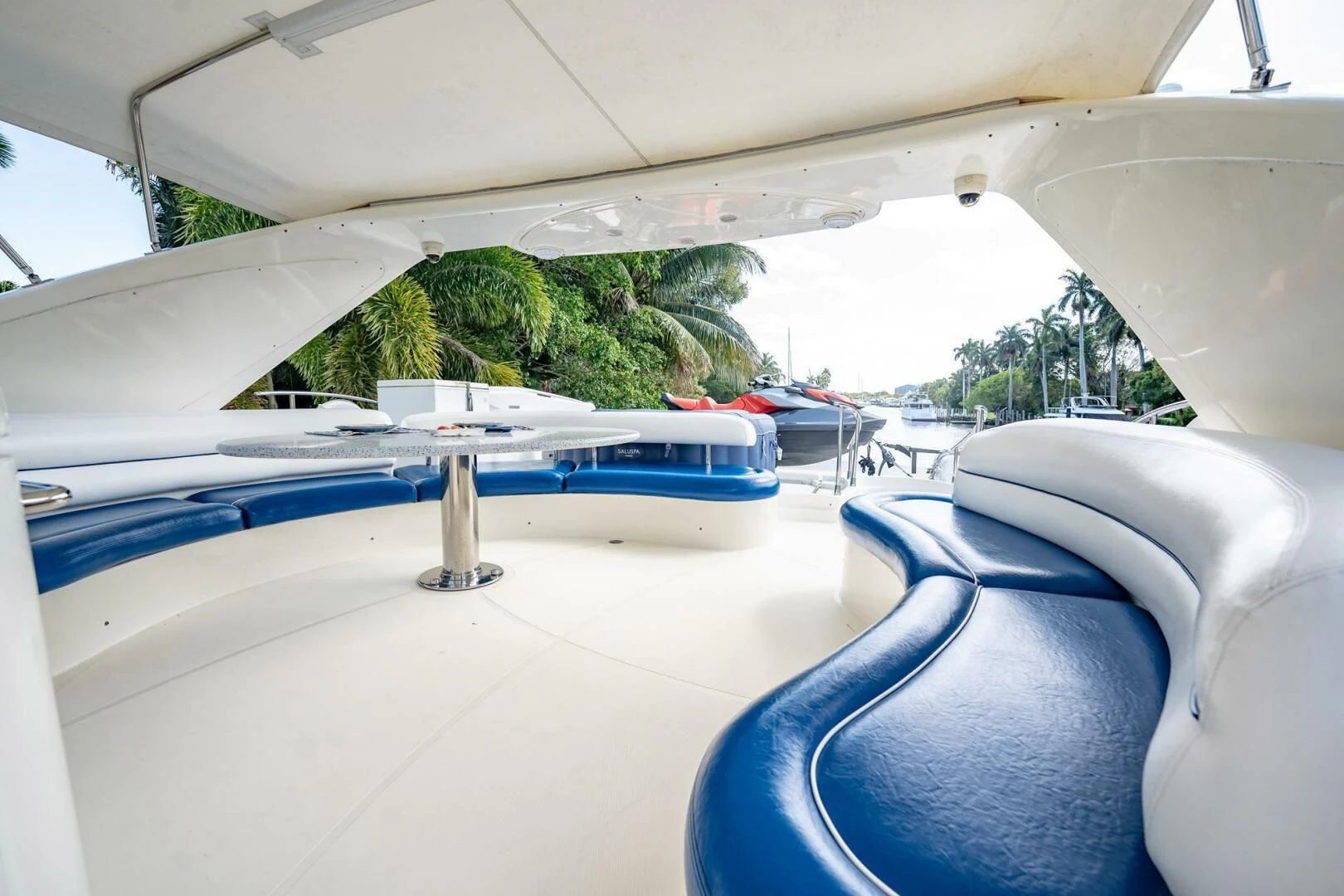 a boat in a large building aboard THE CURE Yacht for Sale