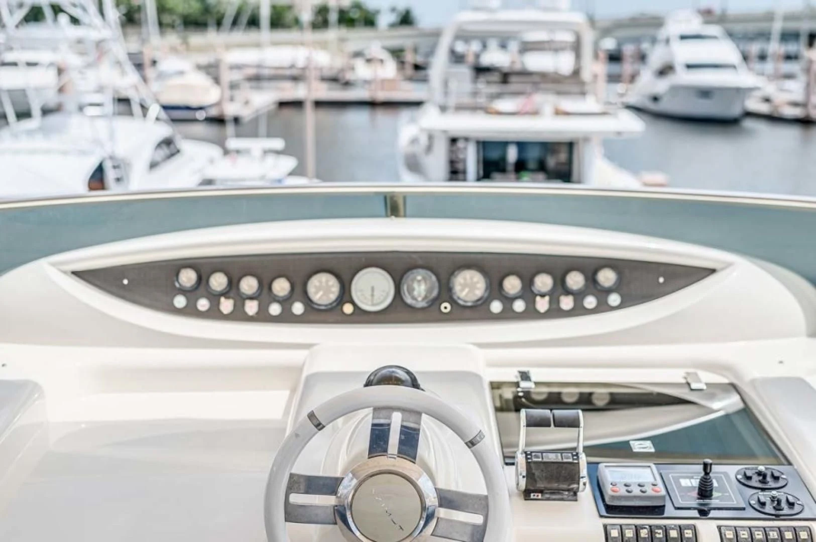 a close-up of a radio aboard THE CURE Yacht for Sale