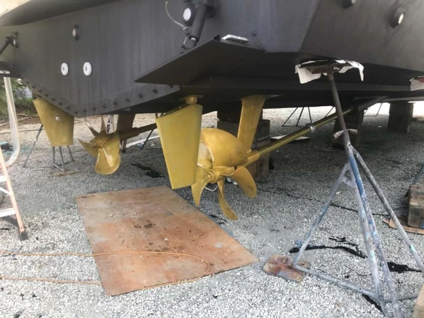 a machine on the ground aboard THE CURE Yacht for Sale