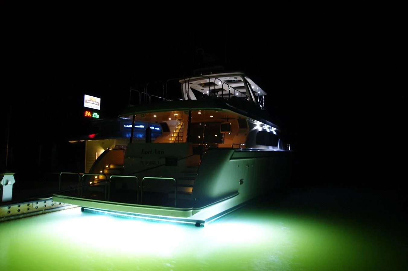 a black and white car aboard LORI ANN Yacht for Sale