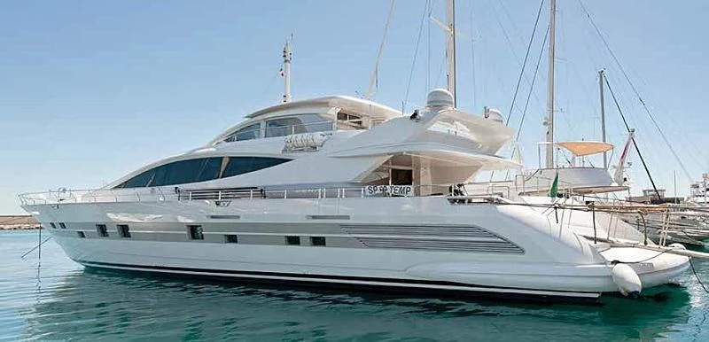 a large white yacht aboard CATHIE Yacht for Sale