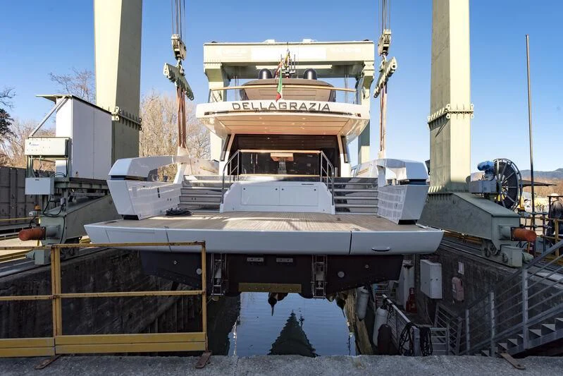 a large machine on a platform aboard DELLAGRAZIA Yacht for Sale