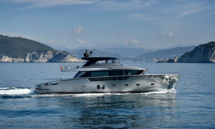 a boat in the water aboard DELLAGRAZIA Yacht for Sale