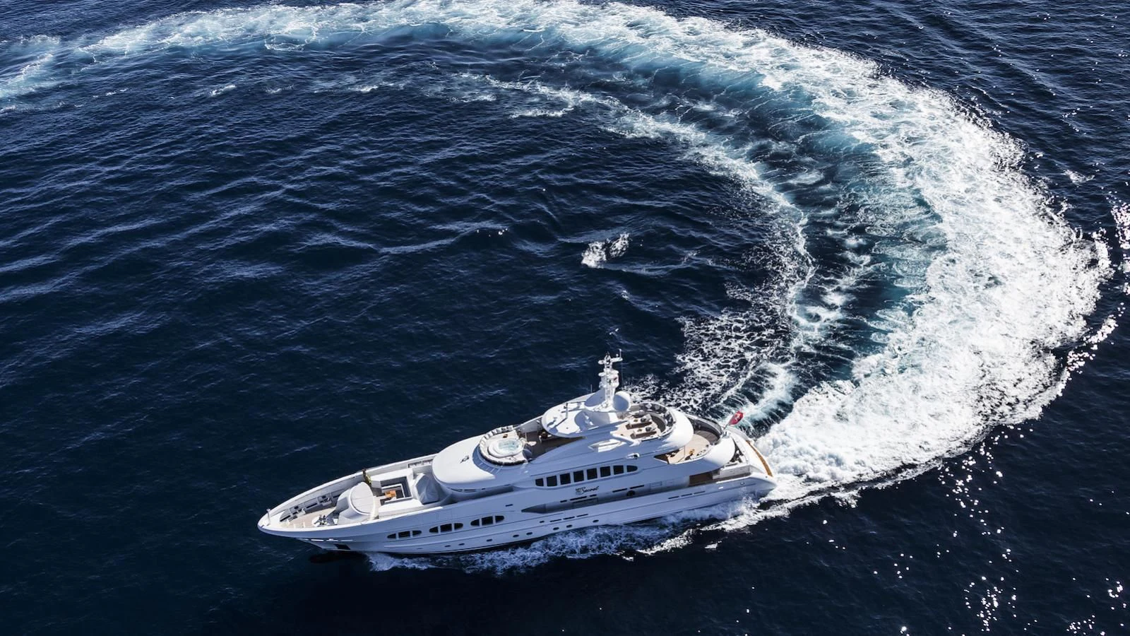 a boat on the water aboard MY SECRET Yacht for Sale