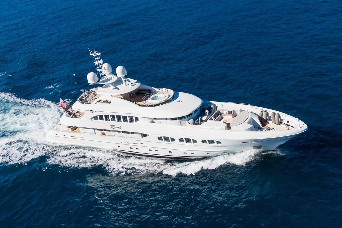 a white yacht in the water aboard MY SECRET Yacht for Sale