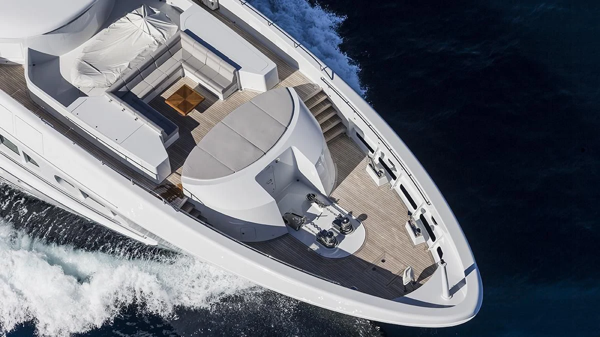 a space shuttle flying over a planet aboard MY SECRET Yacht for Sale