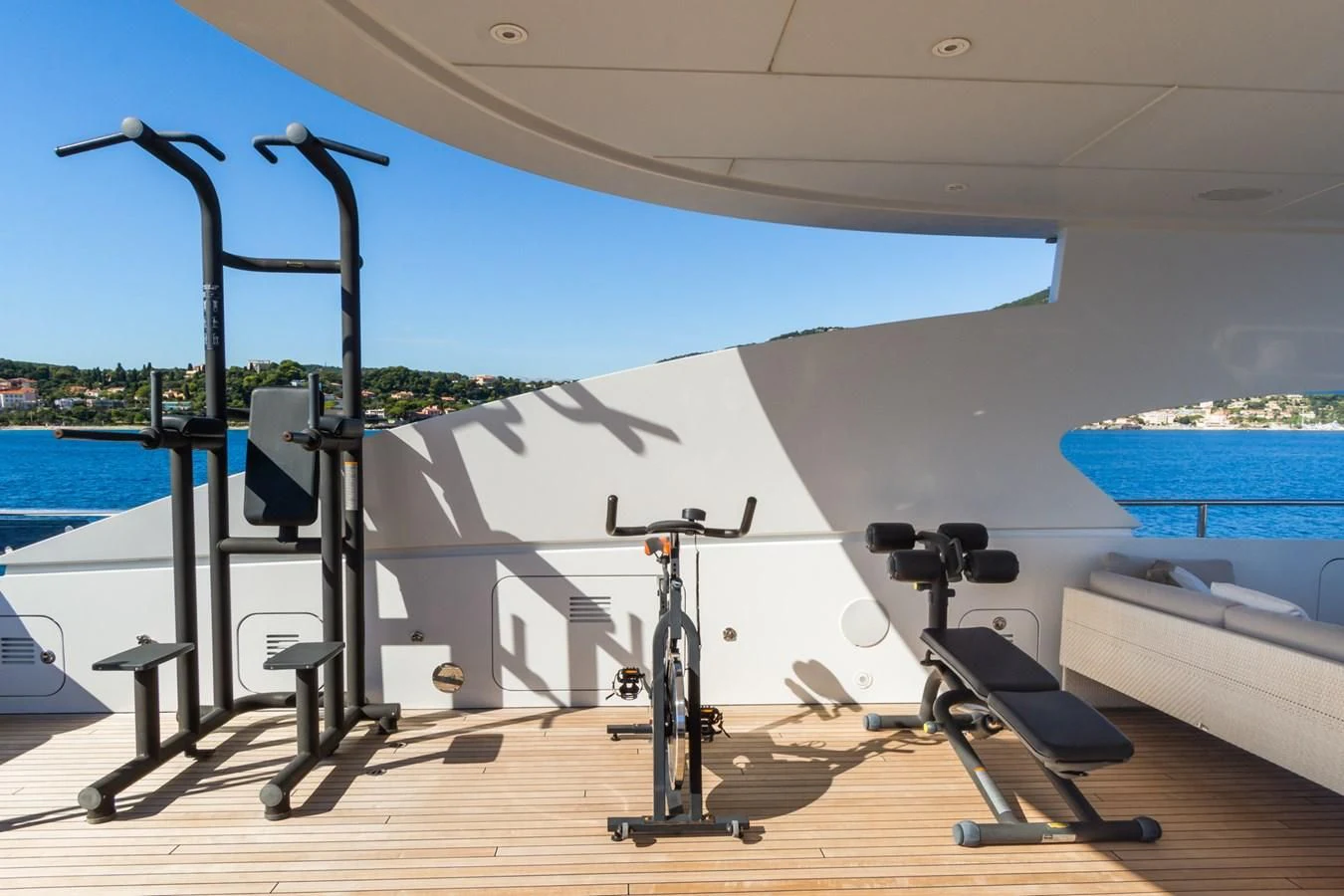 a large telescope in a room aboard MY SECRET Yacht for Sale