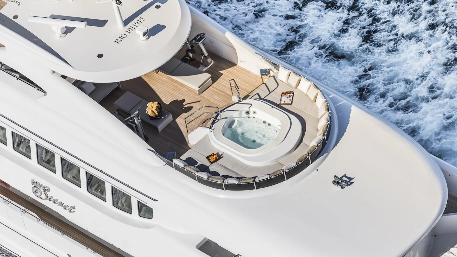 a model of a space ship aboard MY SECRET Yacht for Sale