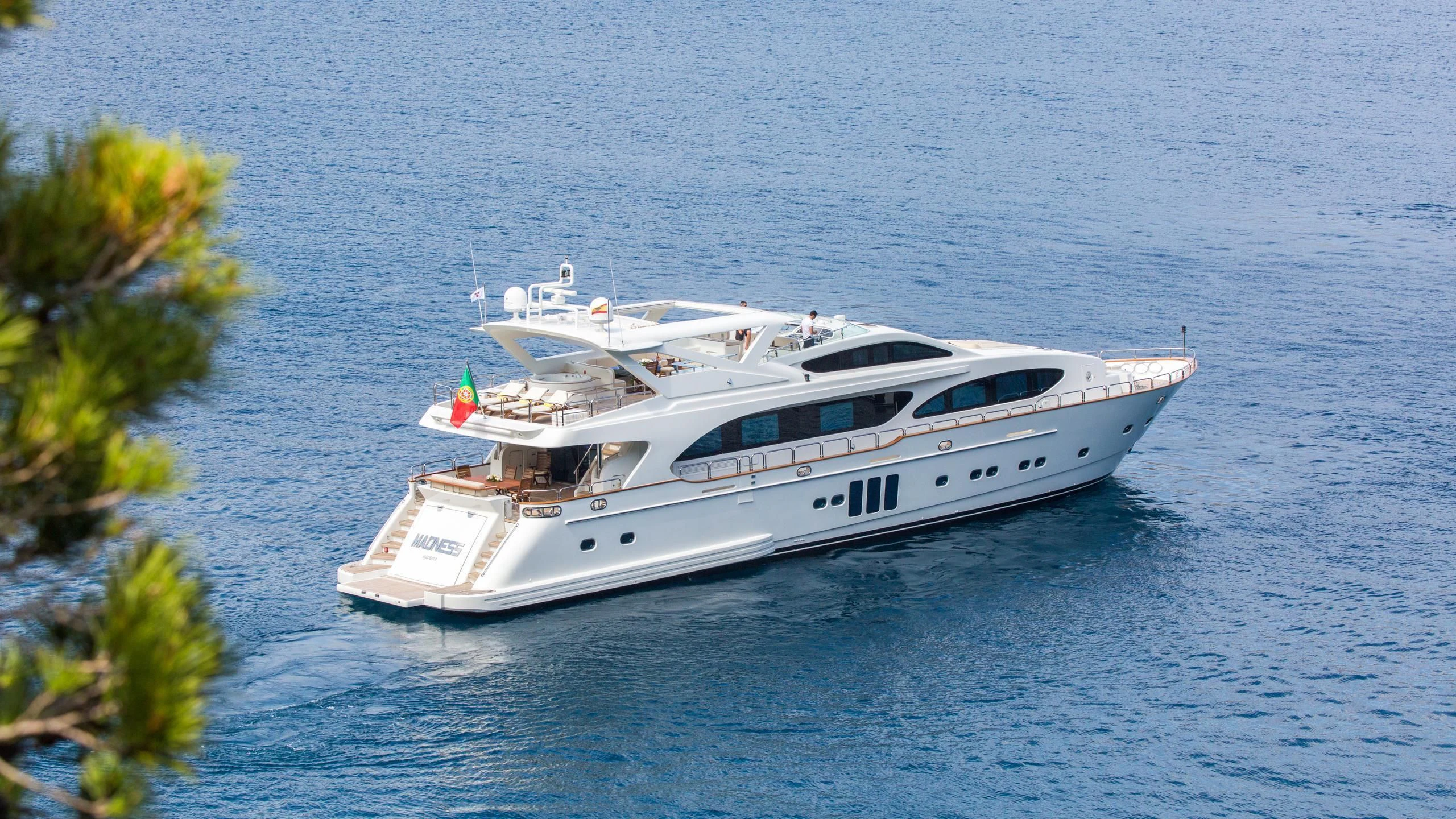a white yacht in the water aboard GOOD VIBES Yacht for Sale