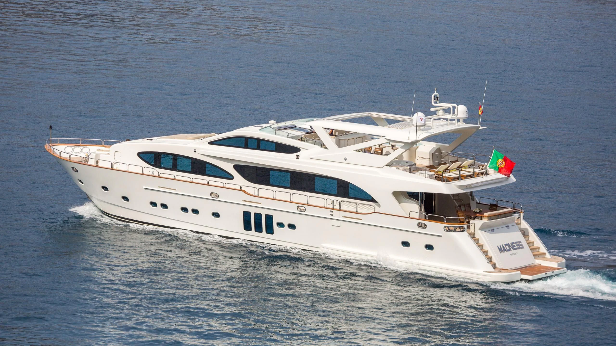 a white boat in the water aboard GOOD VIBES Yacht for Sale