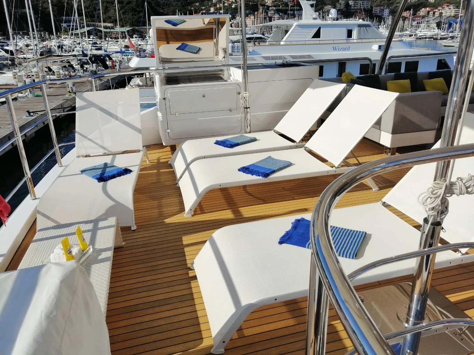 a boat with many boats in it aboard GOOD VIBES Yacht for Sale