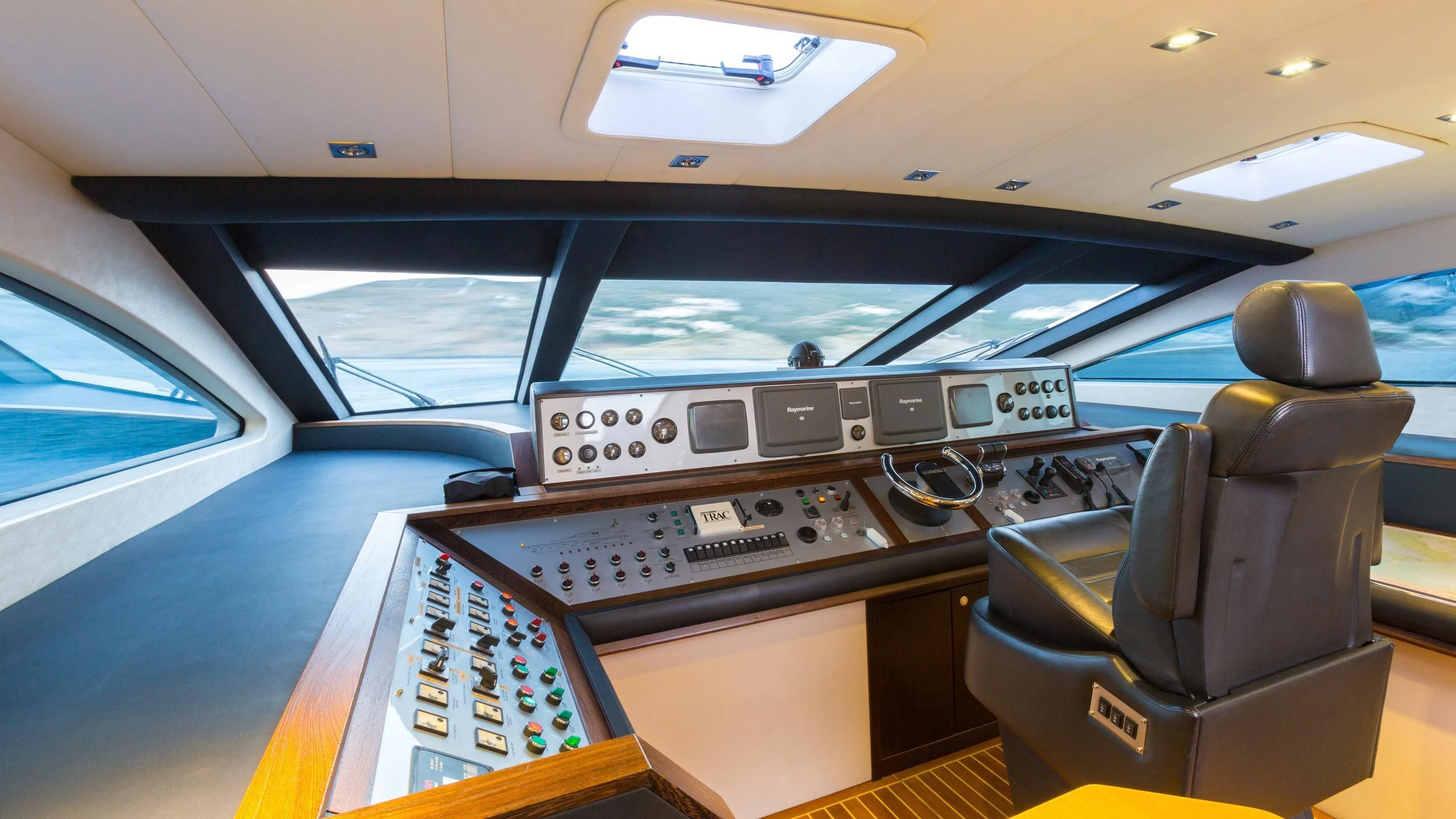inside of a car aboard GOOD VIBES Yacht for Sale