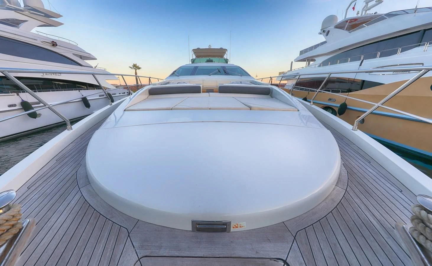 a row of yachts aboard PATRONESS Yacht for Sale
