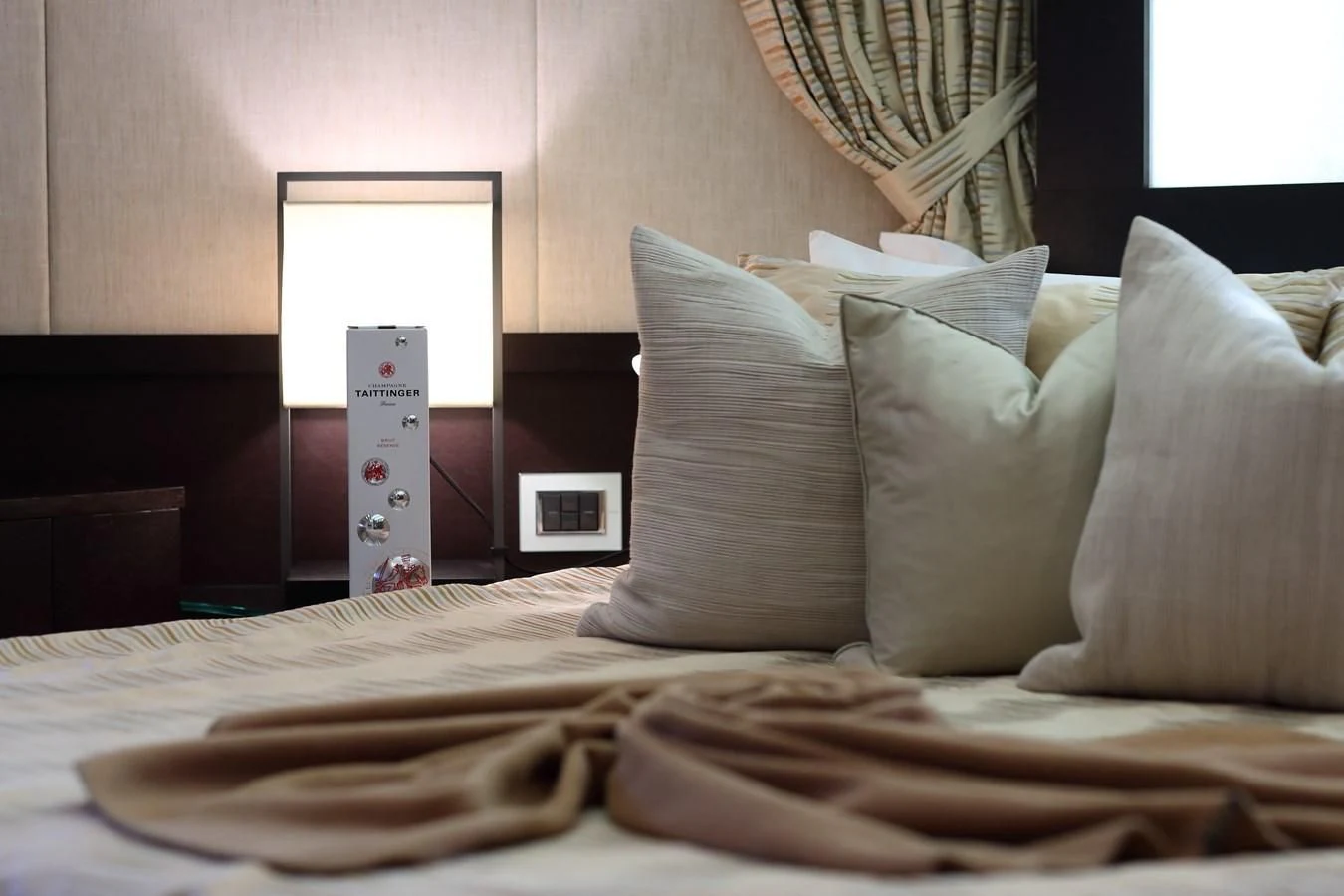 pillows on a bed aboard PATRONESS Yacht for Sale