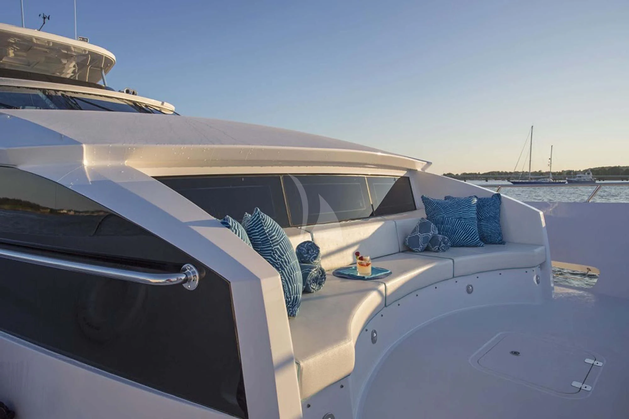 a boat with a person on the deck aboard LADY CARMEN Yacht for Sale