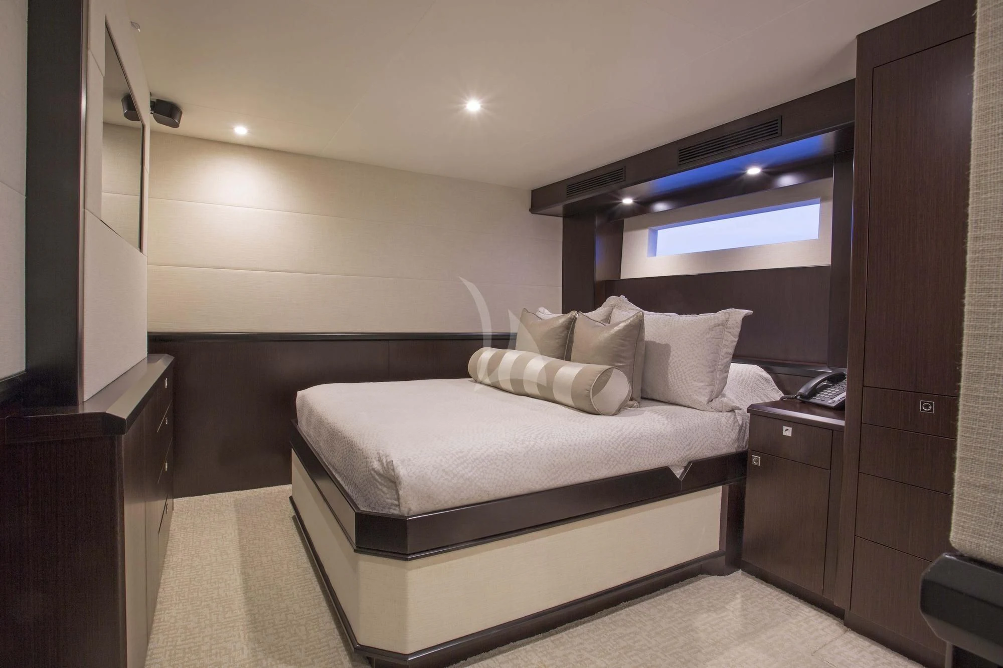 a bed in a room aboard LADY CARMEN Yacht for Sale
