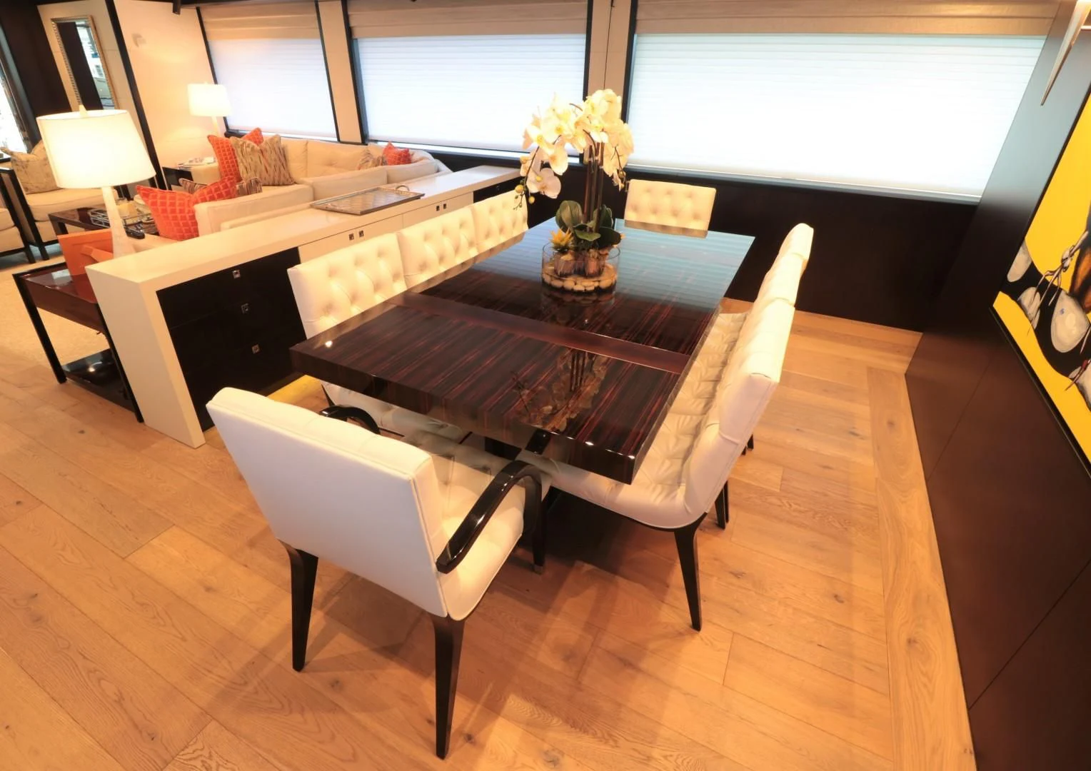 a piano in a room aboard LADY CARMEN Yacht for Sale