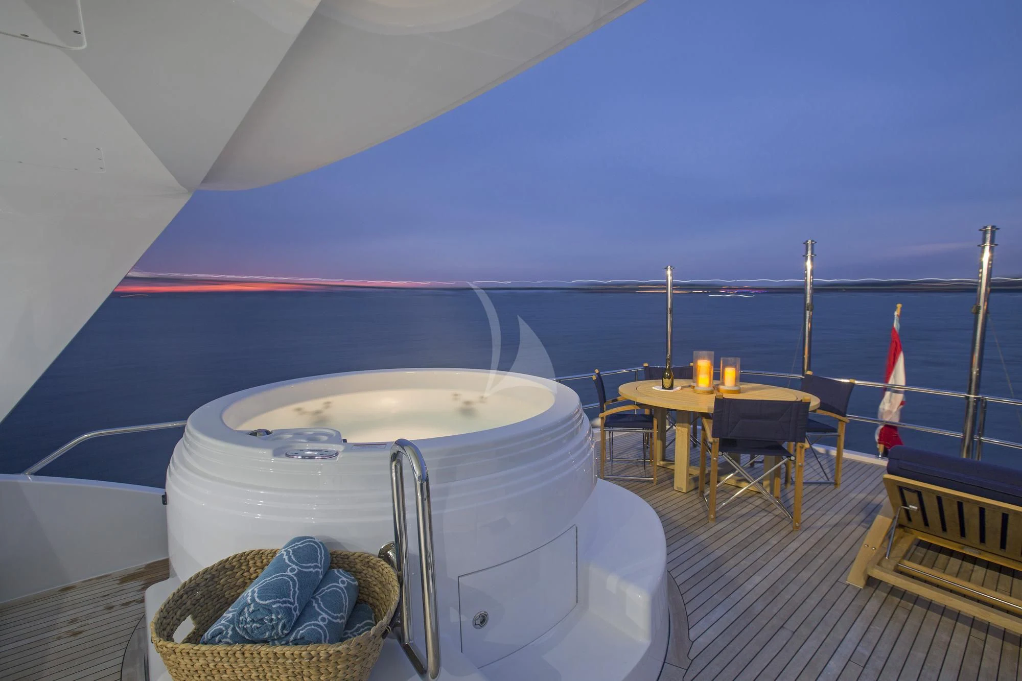a boat on a deck aboard LADY CARMEN Yacht for Sale