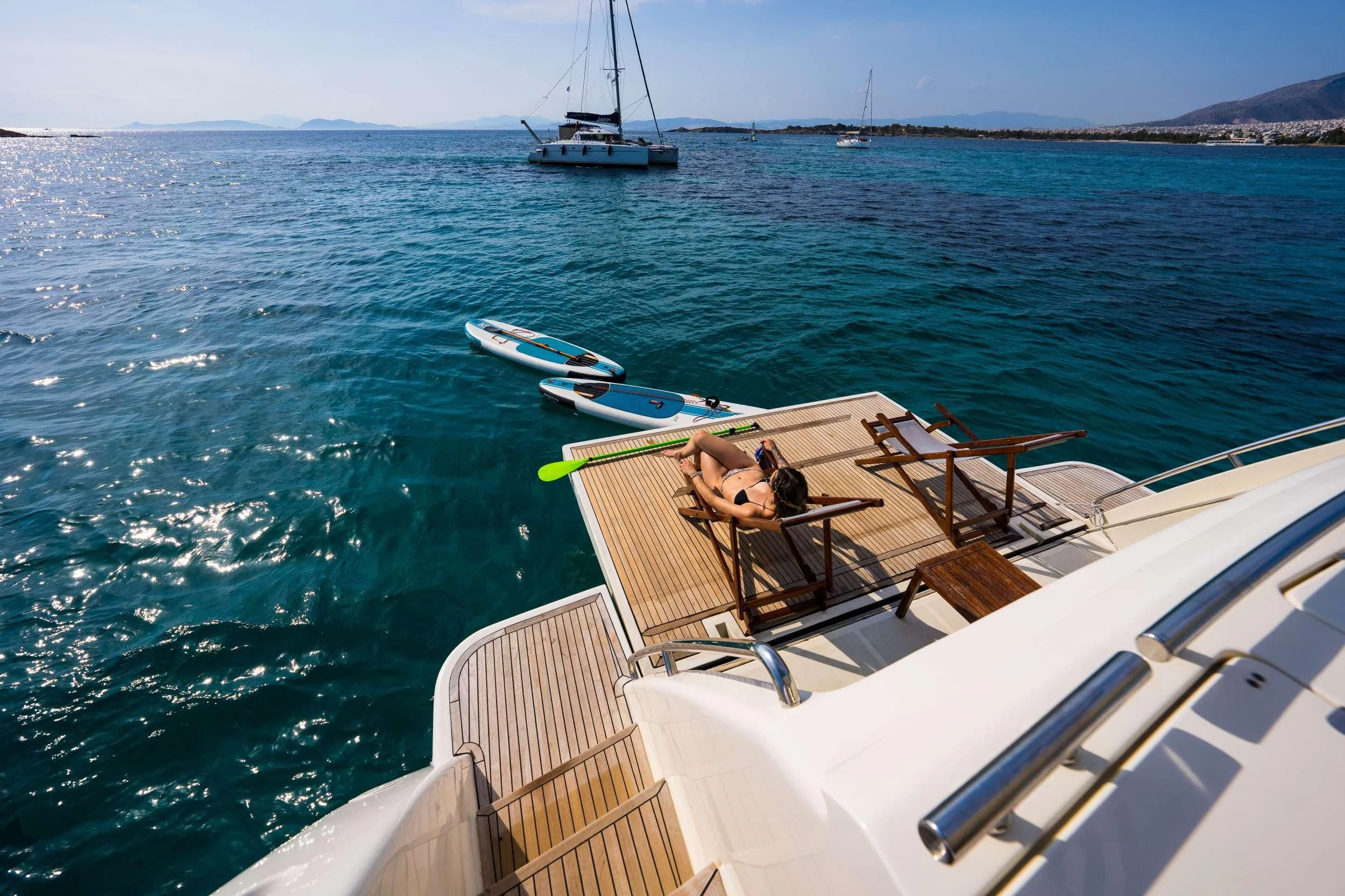 a boat on the water aboard NINETEEN Yacht for Charter