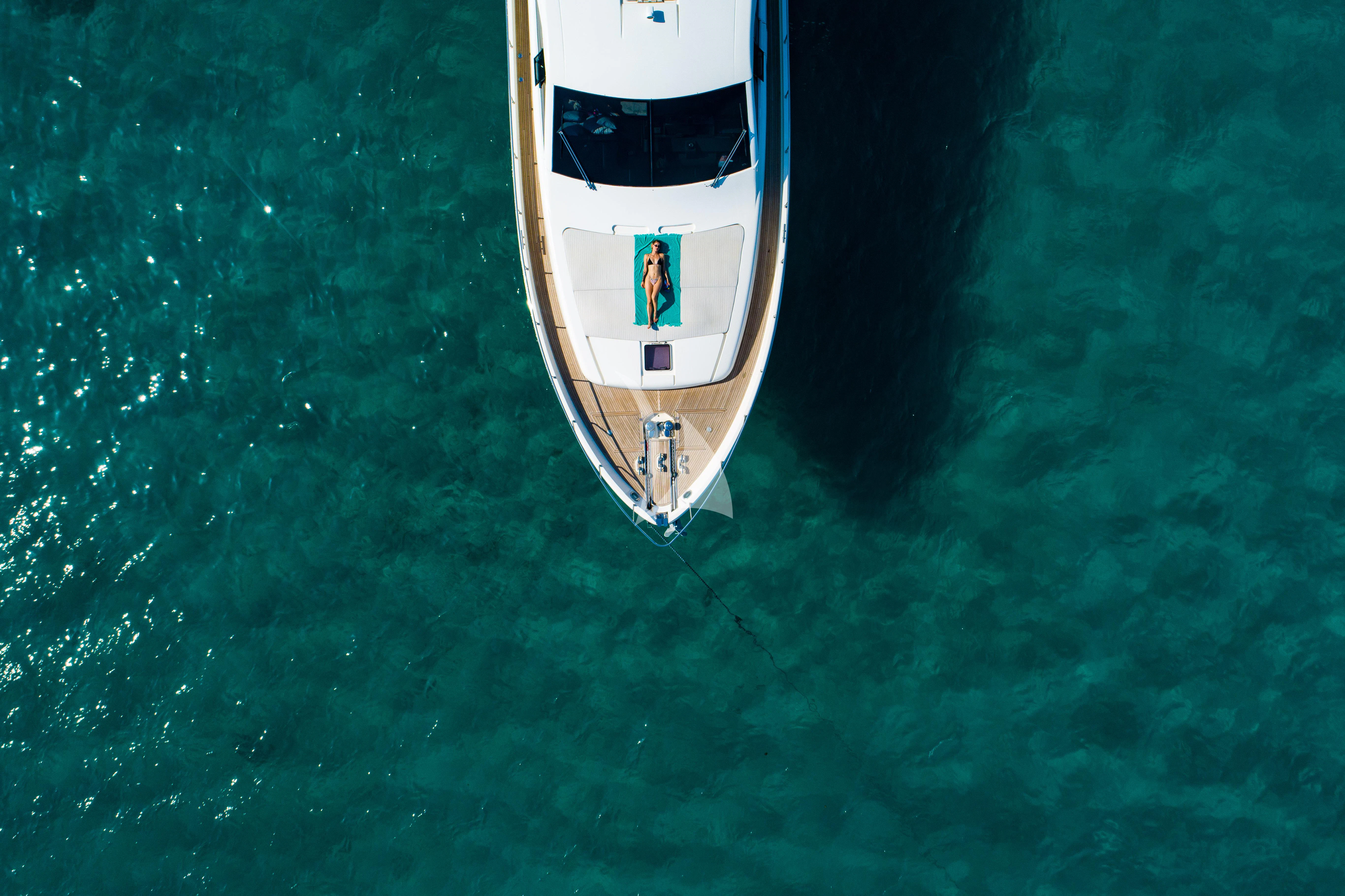 a boat in the water aboard NINETEEN Yacht for Charter