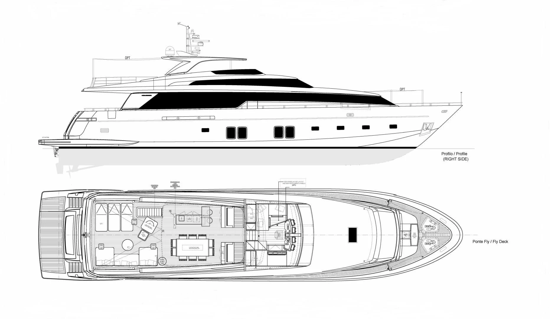 diagram, engineering drawing aboard HONEY POT Yacht for Sale