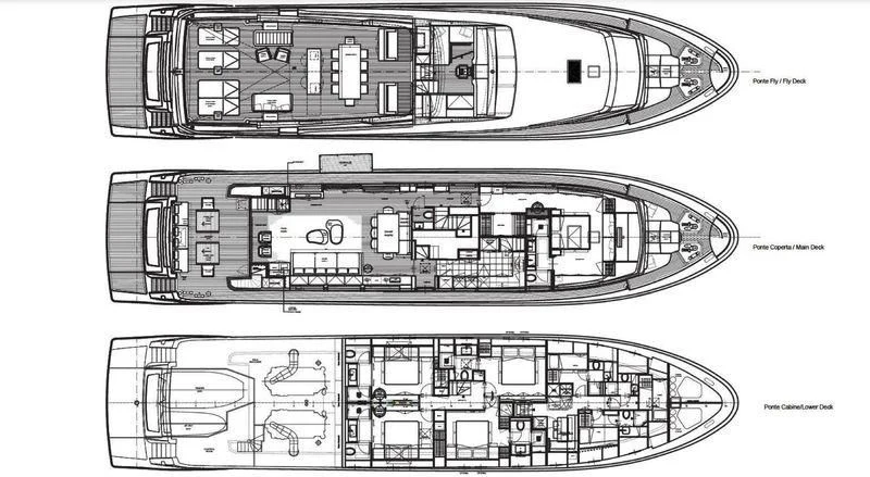 diagram, engineering drawing aboard HONEY POT Yacht for Sale