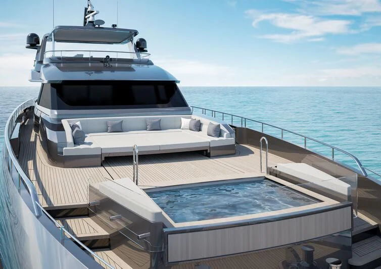 a boat on the water aboard NIRVANA II Yacht for Sale