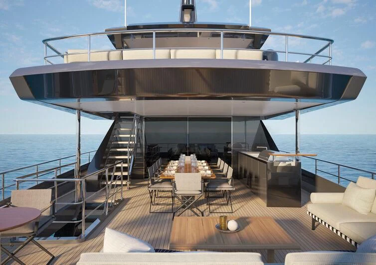 a boat on the water aboard NIRVANA II Yacht for Sale