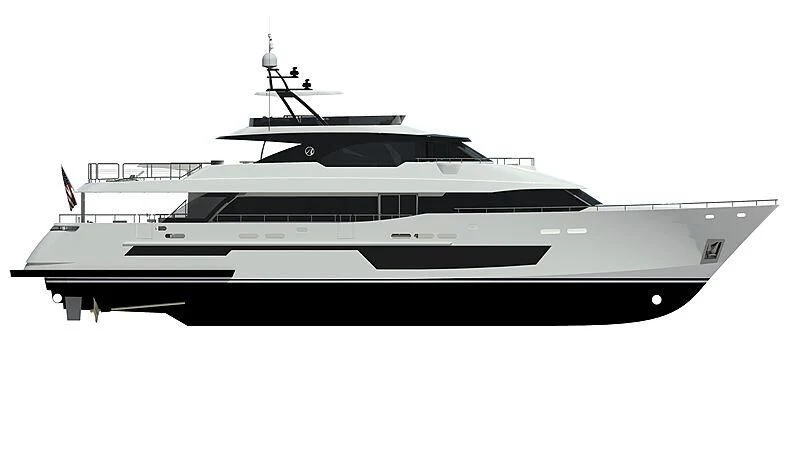 a white and black boat aboard NIRVANA II Yacht for Sale
